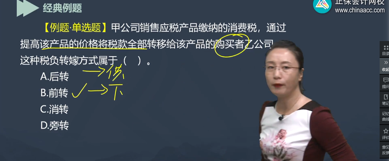 中級經(jīng)濟(jì)師《經(jīng)濟(jì)基礎(chǔ)知識(shí)》試題回憶：稅負(fù)轉(zhuǎn)嫁方式