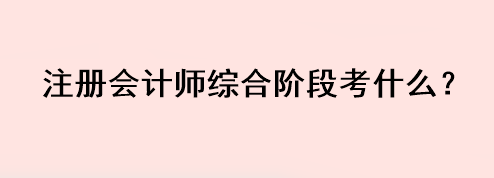 注冊(cè)會(huì)計(jì)師綜合階段考什么？