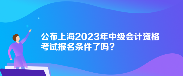 公布上海2023年中級(jí)會(huì)計(jì)資格考試報(bào)名條件了嗎？