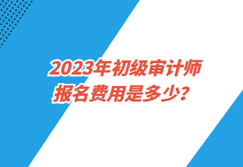 2023年初級(jí)審計(jì)師報(bào)名費(fèi)用是多少？
