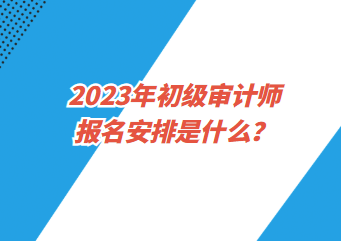 2023年初級(jí)審計(jì)師報(bào)名安排是什么？