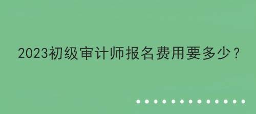 2023初級(jí)審計(jì)師報(bào)名費(fèi)用要多少？