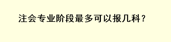注會專業(yè)階段最多可以報幾科？