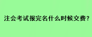 注會考試報完名什么時候交費？