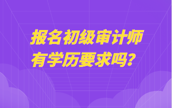 報名初級審計師有學(xué)歷要求嗎？