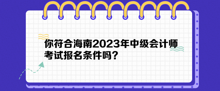 你符合海南2023年中級(jí)會(huì)計(jì)師考試報(bào)名條件嗎？