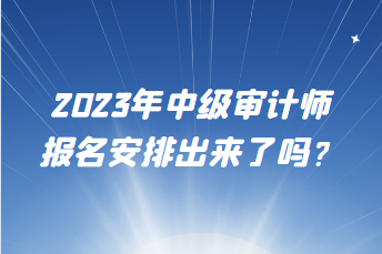 2023年中級(jí)審計(jì)師報(bào)名安排出來了嗎？