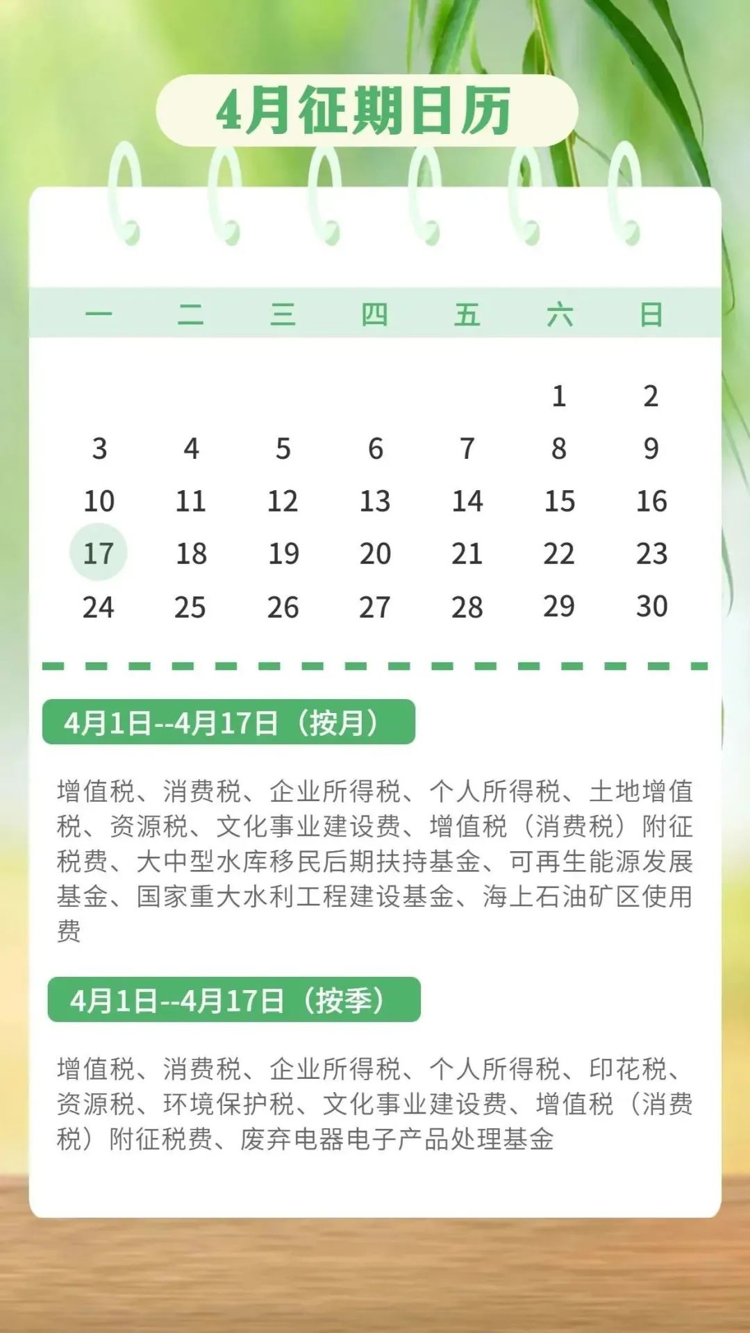 4月征期僅剩2個工作日！這些優(yōu)惠政策別錯過！