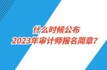 什么時候公布2023年審計(jì)師報名簡章？