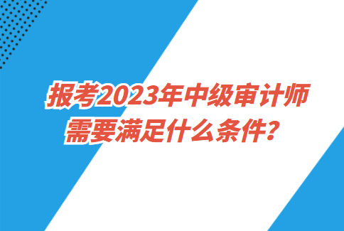 報(bào)考2023年中級(jí)審計(jì)師需要滿足什么條件？