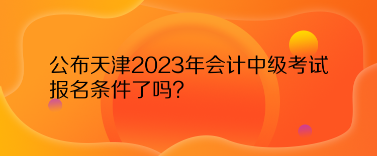 公布天津2023年會計中級考試報名條件了嗎？