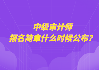 中級審計師報名簡章什么時候公布？