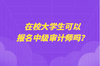 在校大學(xué)生可以報(bào)名中級(jí)審計(jì)師嗎？