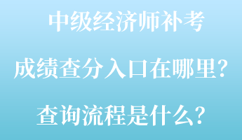 中級經(jīng)濟(jì)師補(bǔ)考成績查分入口在哪里？查詢流程是什么？