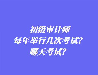 初級審計師每年舉行幾次考試？哪天考試？