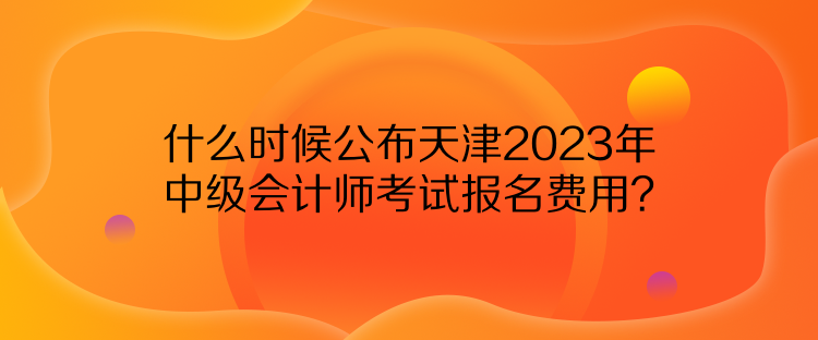 什么時候公布天津2023年中級會計師考試報名費用？