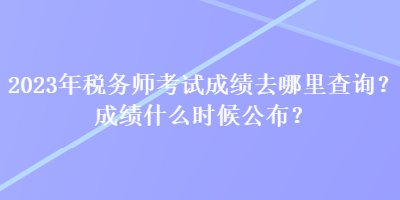 2023年稅務(wù)師考試成績?nèi)ツ睦锊樵儯砍煽兪裁磿r候公布？