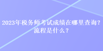 2023年稅務(wù)師考試成績在哪里查詢？流程是什么？
