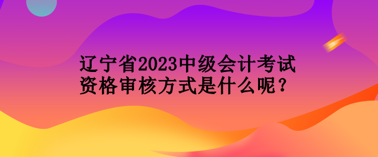 遼寧省2023中級會計考試資格審核方式是什么呢？