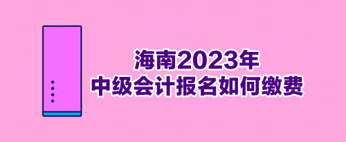 海南2023年中級會(huì)計(jì)報(bào)名如何繳費(fèi)
