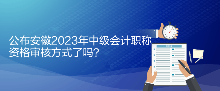 公布安徽2023年中級會計職稱資格審核方式了嗎？
