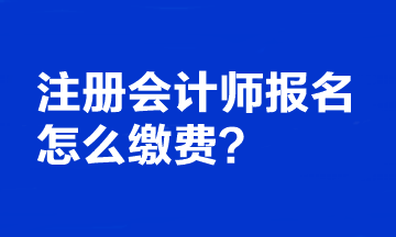 注冊會(huì)計(jì)師報(bào)名怎么繳費(fèi)？繳費(fèi)時(shí)間截止到哪天？