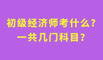 初級(jí)經(jīng)濟(jì)師考什么？一共幾門科目？