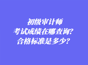 初級(jí)審計(jì)師考試成績?cè)谀牟樵儯亢细駱?biāo)準(zhǔn)是多少？