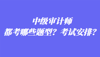中級審計師都考哪些題型？考試安排？