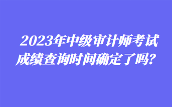 2023年中級(jí)審計(jì)師考試成績(jī)查詢時(shí)間確定了嗎？