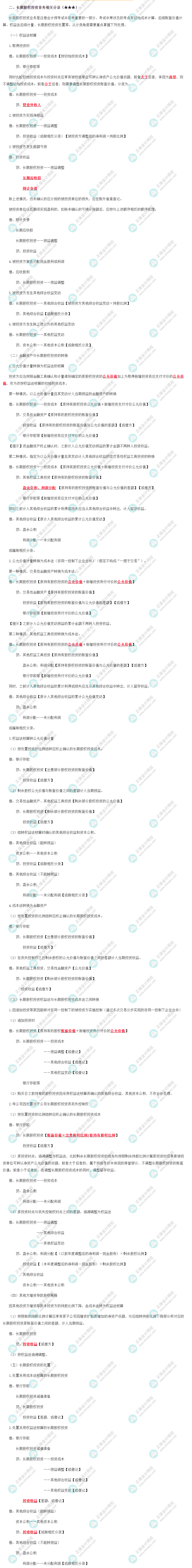 長期股權(quán)投資業(yè)務相關(guān)分錄