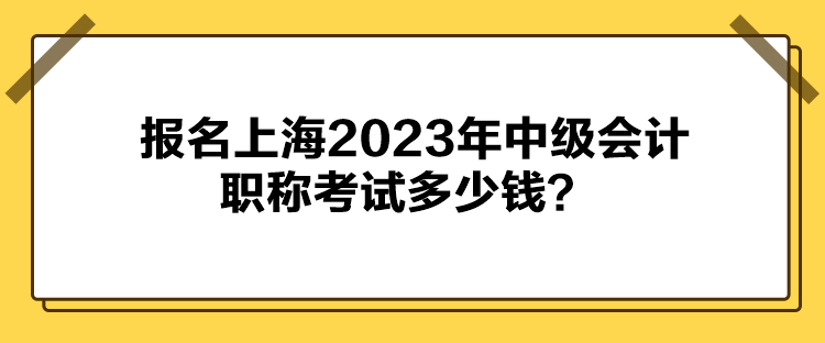 報名上海2023年中級會計職稱考試多少錢？
