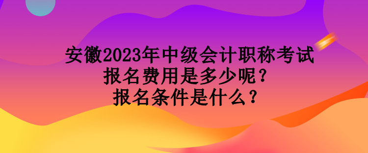安徽2023年中級(jí)會(huì)計(jì)職稱考試報(bào)名費(fèi)用是多少呢？報(bào)名條件是什么？