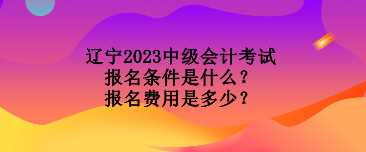 遼寧2023中級會計考試報名條件是什么？報名費用是多少？