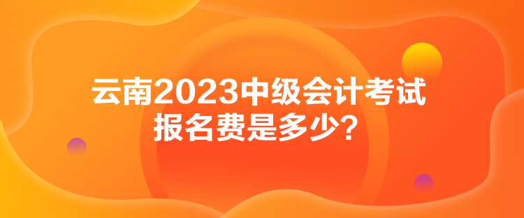 云南2023中級會計考試報名費是多少？