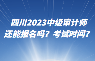 四川2023中級審計師還能報名嗎？考試時間？