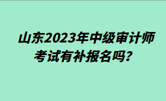 山東2023年中級(jí)審計(jì)師考試有補(bǔ)報(bào)名嗎？