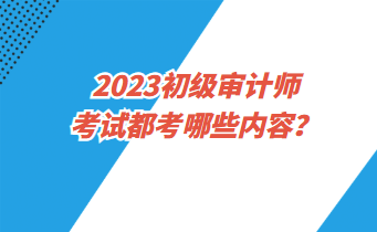 2023初級審計(jì)師考試都考哪些內(nèi)容？