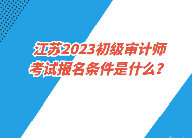 江蘇2023初級(jí)審計(jì)師考試報(bào)名條件是什么？