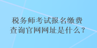 稅務(wù)師考試報名繳費查詢官網(wǎng)網(wǎng)址是什么？