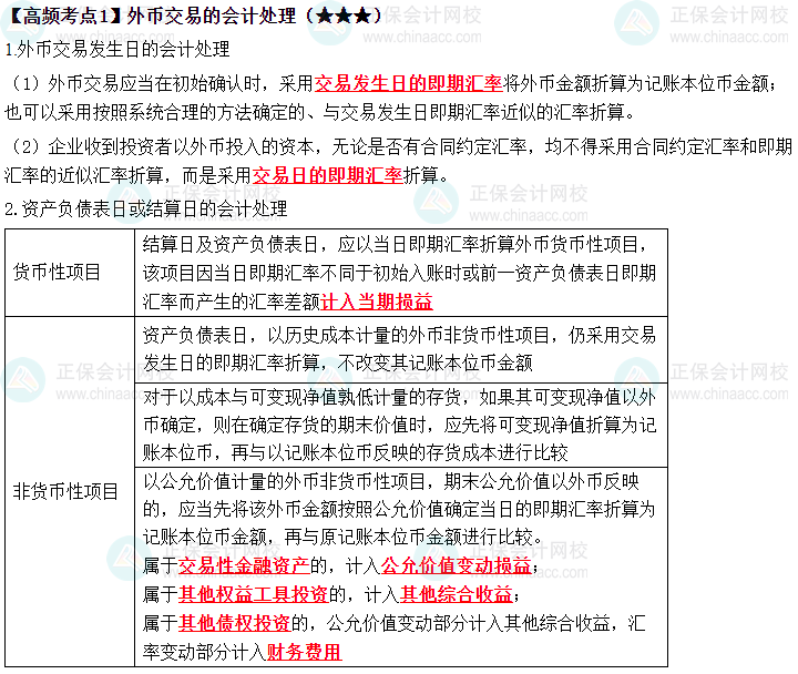 2023中級《中級會(huì)計(jì)實(shí)務(wù)》高頻考點(diǎn)：外幣交易的會(huì)計(jì)處理（★★★）