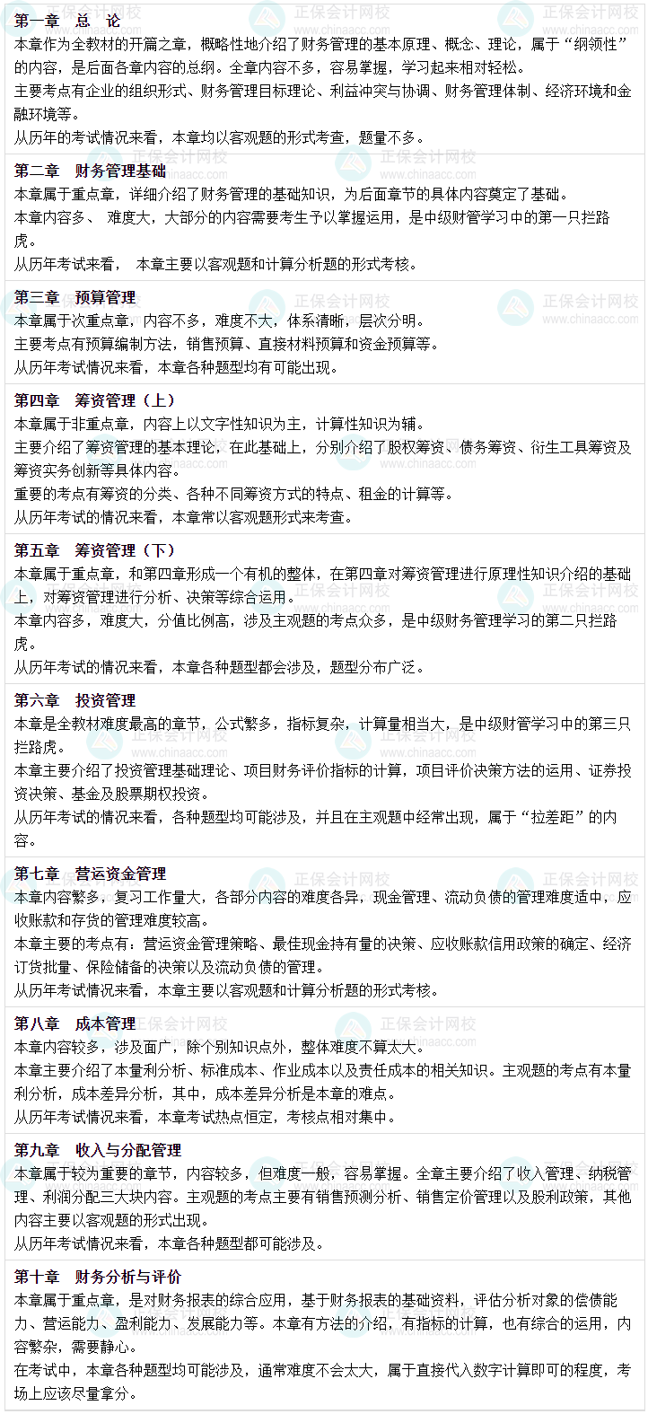 2024年中級會計預(yù)習備考 財務(wù)管理10章逐章學(xué)習策略