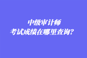 中級審計師考試成績在哪里查詢？ 