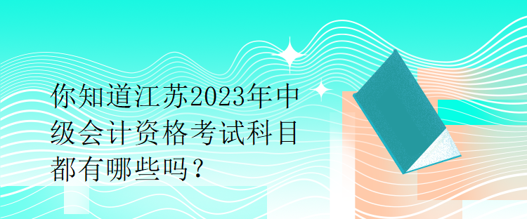 你知道江蘇2023年中級會計資格考試科目都有哪些嗎？