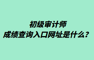 初級審計師成績查詢?nèi)肟诰W(wǎng)址是什么？