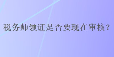 稅務(wù)師領(lǐng)證是否要現(xiàn)在審核？