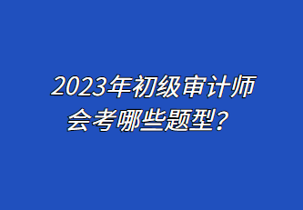 2023年初級(jí)審計(jì)師會(huì)考哪些題型？