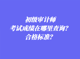 初級審計師考試成績在哪里查詢？合格標準？