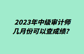 2023年中級審計師幾月份可以查成績？