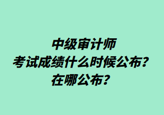 中級審計師考試成績什么時候公布？在哪公布？